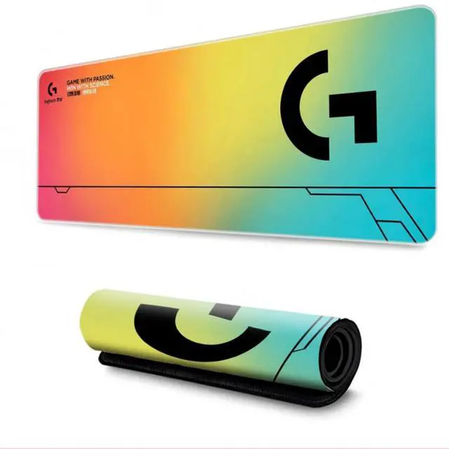 Alt view image 2 of 7 - Logitech DESK MAT Large Fine Surface gaming Mouse Pad, 31.5*12*0.2in, Long Thickened, Non-Slip Rubber Backing, Low Friction, 80cm*30cm*0.3cm, F005-12 Orange yellow