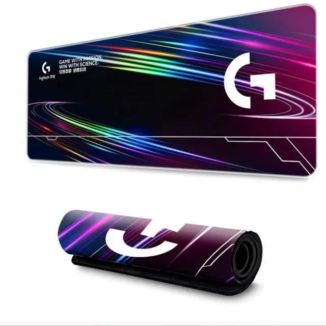 Alt view image 2 of 7 - Logitech DESK MAT Large Fine Surface gaming Mouse Pad, 31.5*12*0.2in, Long Thickened, Non-Slip Rubber Backing, Low Friction, 80cm*30cm*0.3cm, F005-13 black purle