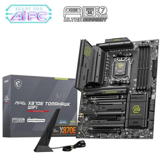 Alt view image 2 of 7 - MSI MAG X870 TOMAHAWK WIFI Motherboard & AMD Ryzen 5 9600X CPU Combo, AM5 - 80A SPS VRM, DDR5 Memory Boost 8400+MT/s (OC), PCIe 5.0 x16 & 4.0 x16, M.2 Gen5, Wi-Fi 7, 5G LAN