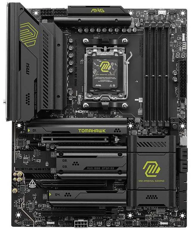 Alt view image 5 of 7 - MSI MAG X870 TOMAHAWK WIFI Motherboard & AMD Ryzen 9 9900X CPU Combo, AM5 - 80A SPS VRM, DDR5 Memory Boost 8400+MT/s (OC), PCIe 5.0 x16 & 4.0 x16, M.2 Gen5, Wi-Fi 7, 5G LAN