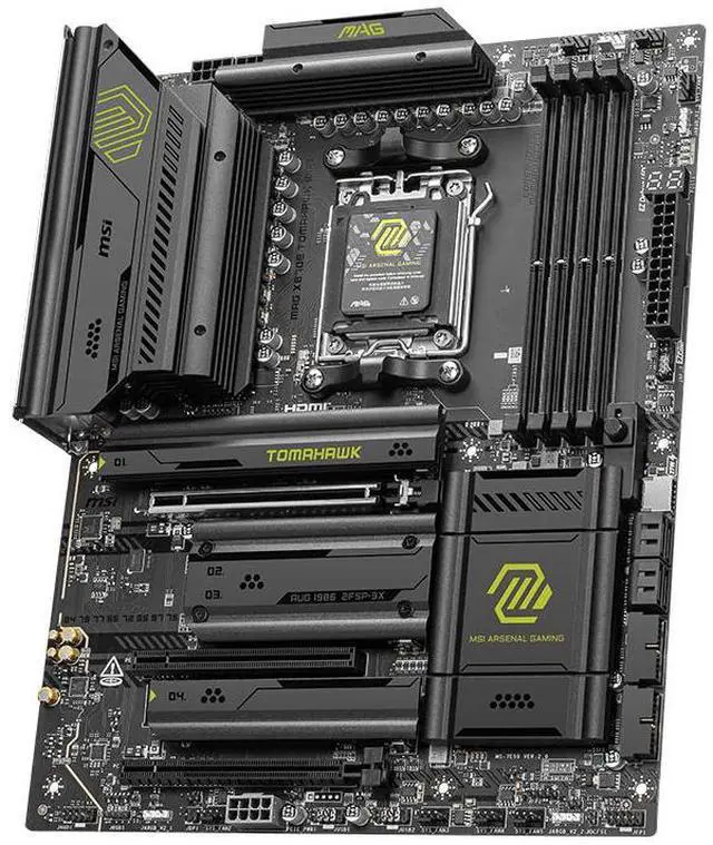 Alt view image 6 of 7 - MSI MAG X870 TOMAHAWK WIFI Motherboard & AMD Ryzen 9 9900X CPU Combo, AM5 - 80A SPS VRM, DDR5 Memory Boost 8400+MT/s (OC), PCIe 5.0 x16 & 4.0 x16, M.2 Gen5, Wi-Fi 7, 5G LAN