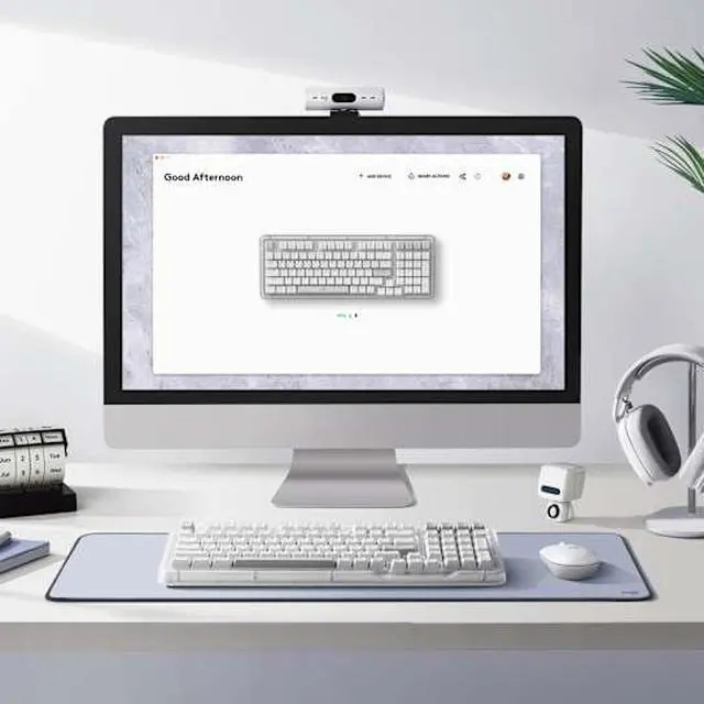Alt view image 6 of 7 - Logitech Alto Keys K98M PLUS Wireless Mechanical Keyboard-Office/Gaming-gasket construction design, translucent case, marble shaft, Supports Bluetooth/2.4 G/USB-C; compatible with Windows/macOS; white