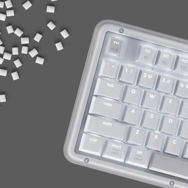 Alt view image 3 of 7 - Logitech Alto Keys K98M PLUS Wireless Mechanical Keyboard-Office/Gaming-gasket construction design, translucent case, marble shaft, Supports Bluetooth/2.4 G/USB-C; compatible with Windows/macOS; white