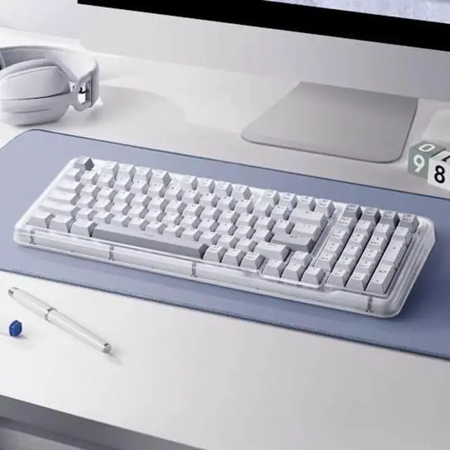 Alt view image 5 of 7 - Logitech Alto Keys K98M PLUS Wireless Mechanical Keyboard-Office/Gaming-gasket construction design, translucent case, marble shaft, Supports Bluetooth/2.4 G/USB-C; compatible with Windows/macOS; white