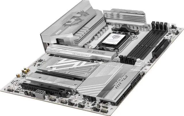 Alt view image 5 of 7 - MSI MPG B850 EDGE TI WIFI White Motherboard & AMD Ryzen 9 9950X3D CPU Combo, AM5 - 80A SPS VRM, DDR5 Memory Boost (8400+MT/s OC), PCIe 5.0 x16, M.2 Gen5, Wi-Fi 7, 5G LAN