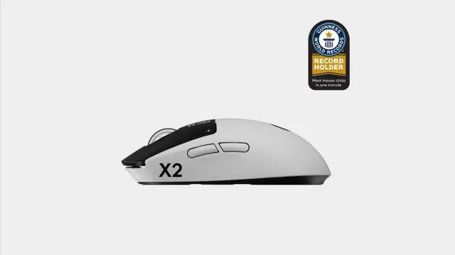 Alt view image 3 of 7 - Logitech PRO X2 SUPERSTRIKE LIGHTSPEED Wireless Gaming Mouse, Ultra-Fast Performance, Ultra Lightweight (61 g), Customizable Click Haptics, USB-C charging, for PC/Mac/Laptop