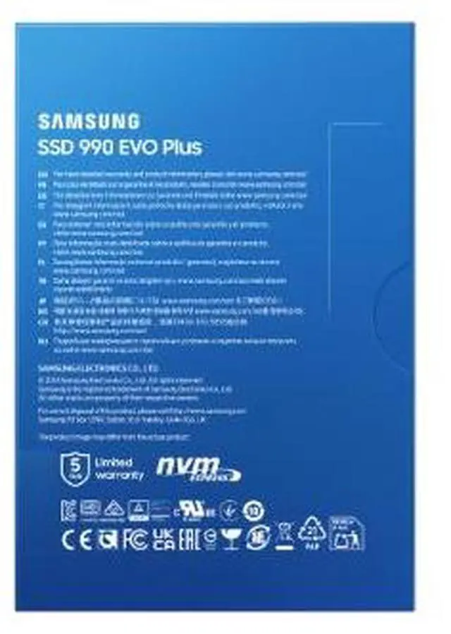 Alt view image 6 of 7 - SAMSUNG 990 EVO Plus 1TB Internal NVMe M.2 2280 SSD, PCIe Gen4 x4 / Gen5 x2 NVMe 2.0, Up to 7150MB/s Read 6300MB/s Write, V-NAND TLC, HMB, 600TBW, AES 256 Encryption, Max 9g, Gaming PC Laptop Storage