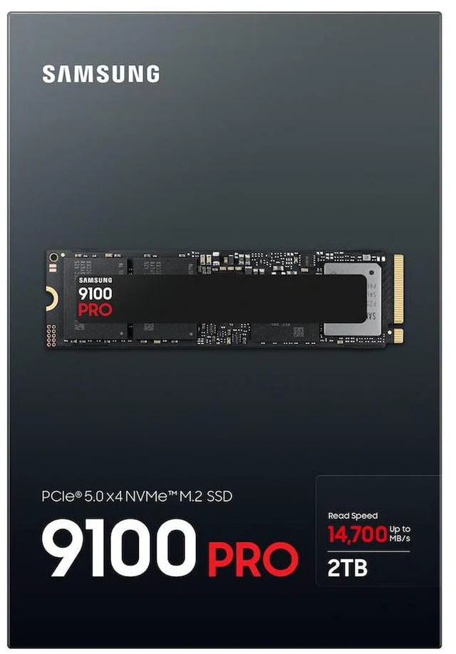 Alt view image 6 of 7 - SAMSUNG 9100 PRO 2TB Internal NVMe M.2 2280 SSD, PCIe Gen5 x4 NVMe 2.0, Up to 14700MB/s Read 13400MB/s Write, V-NAND TLC, 2GB Cache, 1200TBW, AES 256 Encryption, Max 9g, Gaming PC Laptop Storage