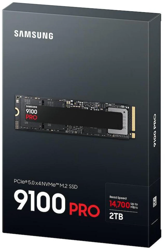Alt view image 7 of 7 - SAMSUNG 9100 PRO 2TB Internal NVMe M.2 2280 SSD, PCIe Gen5 x4 NVMe 2.0, Up to 14700MB/s Read 13400MB/s Write, V-NAND TLC, 2GB Cache, 1200TBW, AES 256 Encryption, Max 9g, Gaming PC Laptop Storage
