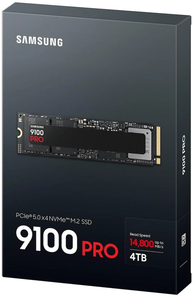Alt view image 6 of 7 - SAMSUNG 9100 PRO 4TB Internal NVMe M.2 2280 SSD, PCIe Gen5 x4 NVMe 2.0, Up to 14800MB/s Read 13400MB/s Write, V-NAND TLC, 4GB DRAM Cache, 2400TBW, AES 256 Encryption, Max 9g,Gaming PC Laptop Storage