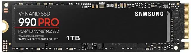 Alt view image 2 of 7 - SAMSUNG 990 PRO 1TB Internal NVMe M.2 2280 SSD, PCIe Gen4 x4 NVMe 2.0, Up to 7450MB/s Read 6900MB/s Write, V-NAND TLC, 1GB DRAM Cache, 600TBW, AES 256 Encryption, Max 9g, Gaming PC Laptop Storage