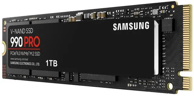 Alt view image 4 of 7 - SAMSUNG 990 PRO 1TB Internal NVMe M.2 2280 SSD, PCIe Gen4 x4 NVMe 2.0, Up to 7450MB/s Read 6900MB/s Write, V-NAND TLC, 1GB DRAM Cache, 600TBW, AES 256 Encryption, Max 9g, Gaming PC Laptop Storage