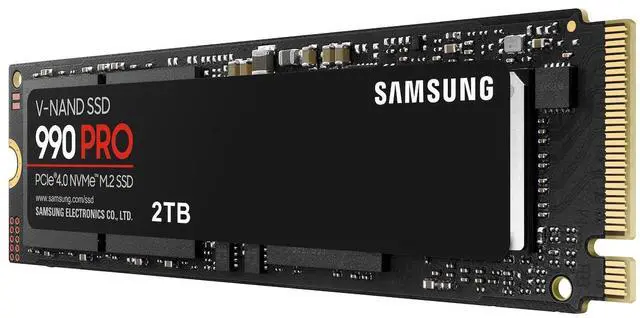 Alt view image 4 of 7 - SAMSUNG 990 PRO 2TB Internal NVMe M.2 2280 SSD, PCIe Gen4 x4 NVMe 2.0, Up to 7450MB/s Read 6900MB/s Write, V-NAND TLC, 2GB DRAM Cache, 1200TBW, AES 256 Encryption, Max 9g, Gaming PC Laptop Storage