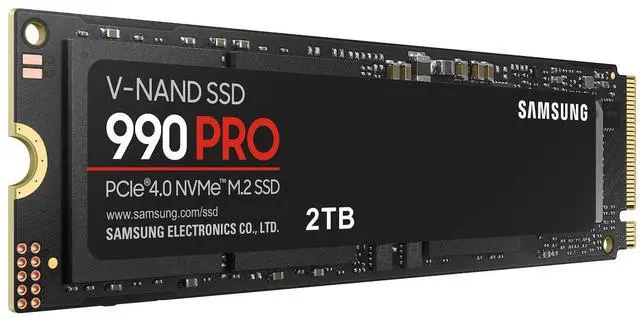 Alt view image 5 of 7 - SAMSUNG 990 PRO 2TB Internal NVMe M.2 2280 SSD, PCIe Gen4 x4 NVMe 2.0, Up to 7450MB/s Read 6900MB/s Write, V-NAND TLC, 2GB DRAM Cache, 1200TBW, AES 256 Encryption, Max 9g, Gaming PC Laptop Storage