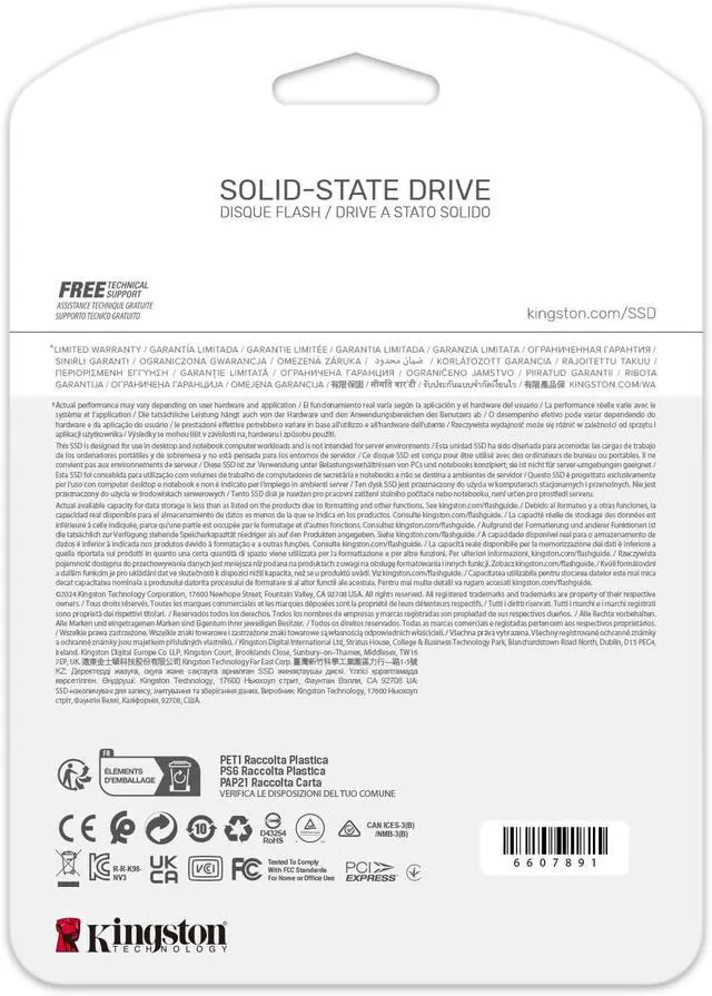 Alt view image 5 of 5 - Kingston NV3 2TB Internal M.2 2280 PCIe 4.0 x4 NVMe Solid State Drive, Up to 6000MB/s Read 5000MB/s Write, 3D TLC NAND, 1200TBW Endurance, Desktop Laptop Gaming Upgrade Storage SSD