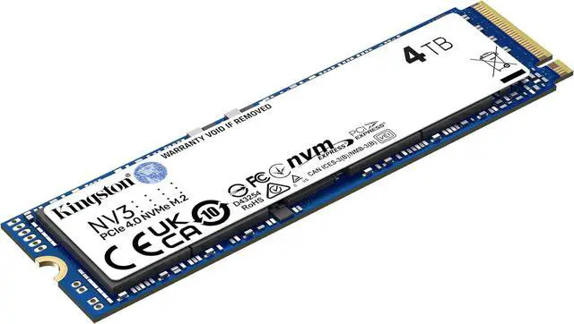 Alt view image 2 of 4 - Kingston NV3 4TB Internal M.2 2280 PCIe 4.0 x4 NVMe Solid State Drive, Up to 6000MB/s Read 5000MB/s Write, 3D TLC NAND, 1280TBW Endurance, Desktop Laptop Gaming Upgrade Storage SSD