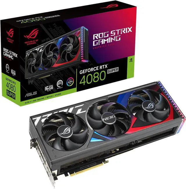 Alt view image 7 of 7 - ASUS ROG Strix GeForce RTX 4080 SUPER OC Edition Gaming Graphics Card (PCIe 4.0, 16GB GDDR6X, DLSS 3, HDMI 2.1a, DisplayPort 1.4a, Vapor chamber, Aura Sync) ROG-STRIX-RTX4080S-16G-GAMING