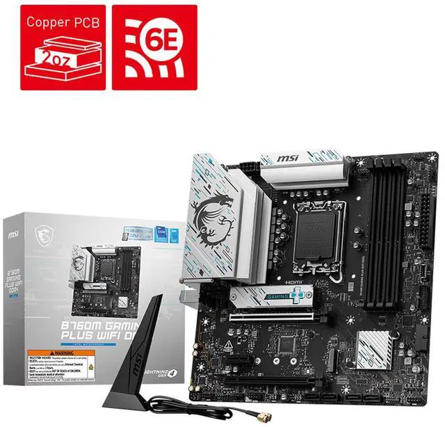 Main image of MSI B760M GAMING PLUS WIFI DDR4 MotherboardSupports CPUs 14700KF, 14600KF, and 14490F (Intel B760/LGA 1700)