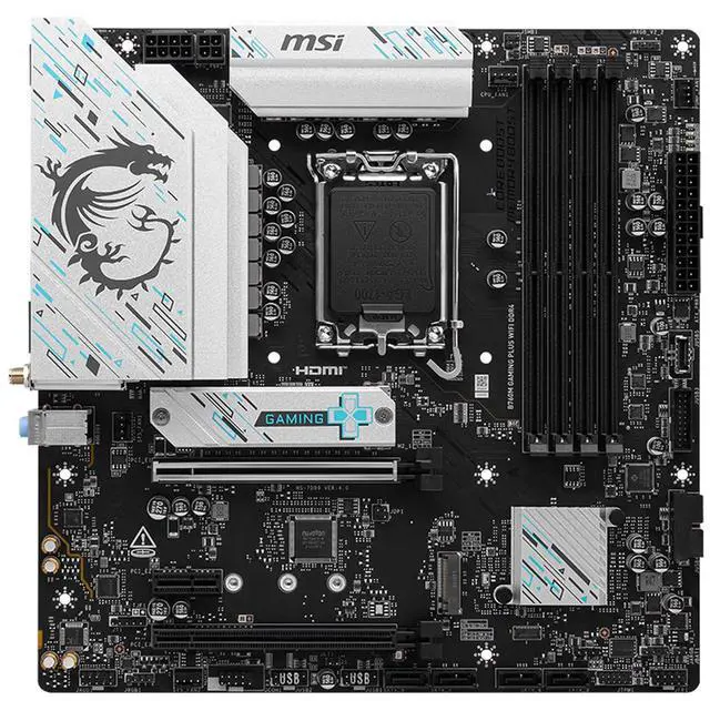 Alt view image 3 of 6 - MSI B760M GAMING PLUS WIFI DDR4 MotherboardSupports CPUs 14700KF, 14600KF, and 14490F (Intel B760/LGA 1700)