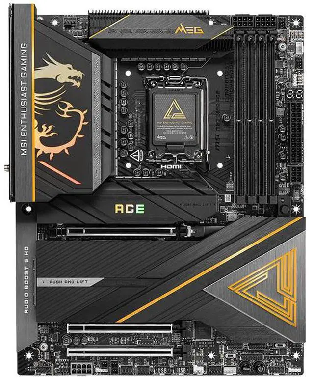 Alt view image 2 of 5 - MSI MEG Z890 ACE WIFI7 War God Motherboard with 10G Ethernet Port; Supports CPUs 285K/265K/270K/250K (Intel Z890/LGA 1851)