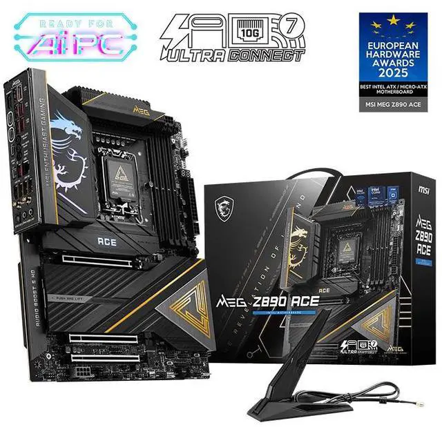 Main image of MSI MEG Z890 ACE WIFI7 War God Motherboard with 10G Ethernet Port; Supports CPUs 285K/265K/270K/250K (Intel Z890/LGA 1851)