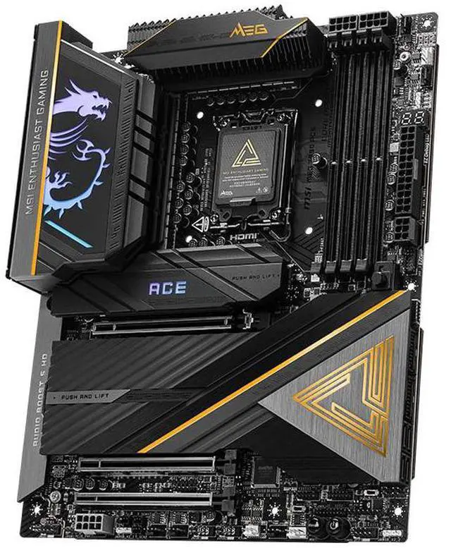 Alt view image 5 of 5 - MSI MEG Z890 ACE WIFI7 War God Motherboard with 10G Ethernet Port; Supports CPUs 285K/265K/270K/250K (Intel Z890/LGA 1851)