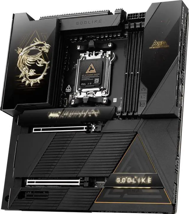 Alt view image 7 of 7 - MSI MEG X870E GODLIKE MAX,Motherboard & AMD Ryzen 9 9900X3D CPU Combo, AM5 - Dynamic Dashboard III, EZ Slide M.2, 64MB BIOS ROM, 110A SPS, M.2 & PCIe 5.0, USB4, Wi-Fi 7, 10G + 5G LAN