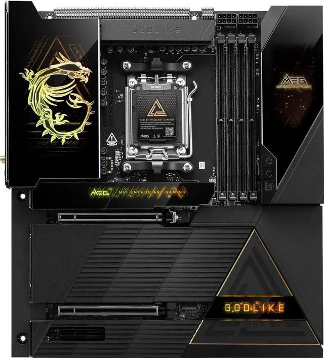Alt view image 5 of 7 - MSI MEG X870E GODLIKE MAX,Motherboard & AMD Ryzen 9 9900X3D CPU Combo, AM5 - Dynamic Dashboard III, EZ Slide M.2, 64MB BIOS ROM, 110A SPS, M.2 & PCIe 5.0, USB4, Wi-Fi 7, 10G + 5G LAN