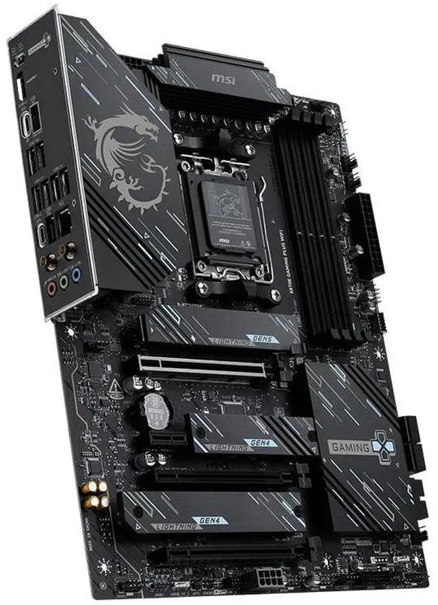 Alt view image 5 of 5 - MSI X870E GAMING PLUS WIFI AM5 ATX Motherboard - AMD Ryzen 9000/8000/7000 Ready, DDR5 8200+ MT/s (OC), PCIe 5.0, USB4, Wi-Fi 7, 5G LAN, 14+2+1 Duet Rail Power