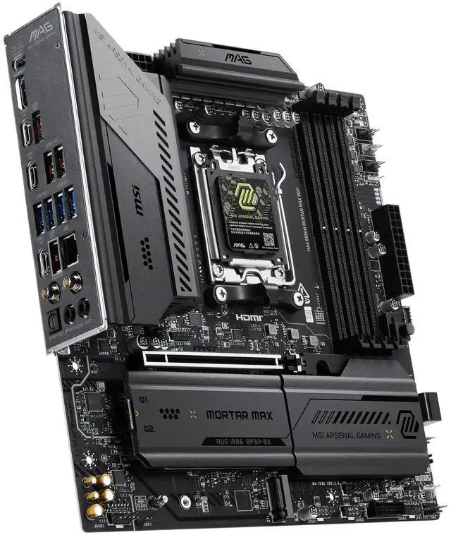 Alt view image 5 of 5 - MSI MAG B850M MORTAR MAX WIFI Motherboard, supports CPUs 9800X3D/9700X/9850X3D (AMD B850/AM5 socket)