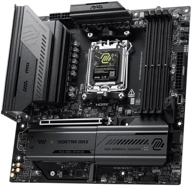 Alt view image 2 of 5 - MSI MAG B850M MORTAR MAX WIFI Motherboard, supports CPUs 9800X3D/9700X/9850X3D (AMD B850/AM5 socket)