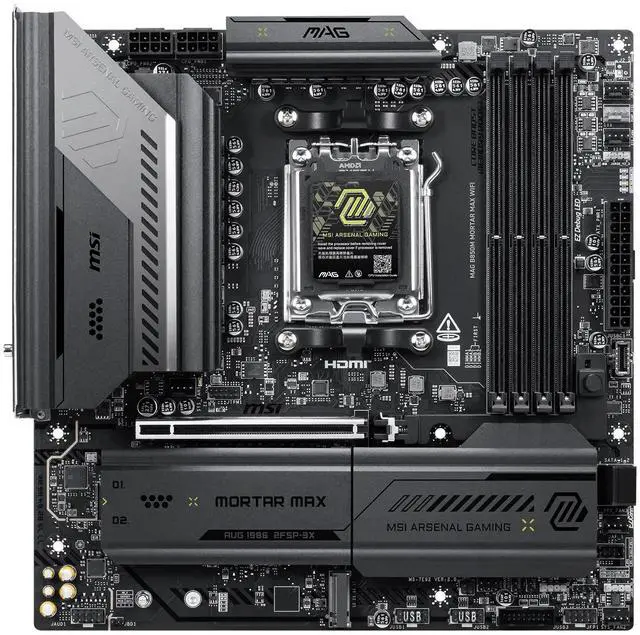 Alt view image 3 of 5 - MSI MAG B850M MORTAR MAX WIFI Motherboard, supports CPUs 9800X3D/9700X/9850X3D (AMD B850/AM5 socket)