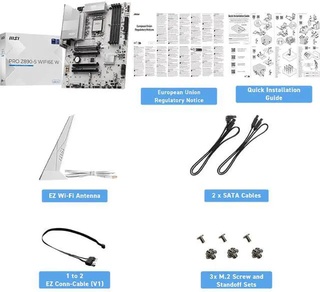 Alt view image 6 of 6 - MSI PRO Z890-S WIFI6E W Motherboard, Intel Z890, LGA 1851, Supports Core Ultra Series 2, DDR5 8800+ OC, PCIe 5.0, Lightning Gen5 M.2, 2.5G LAN, Wi-Fi 6E, 12+1+1+1 Duet Rail Power, 6-layer PCB