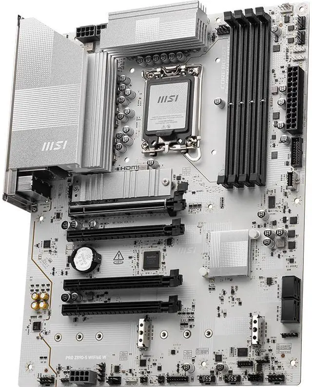 Alt view image 2 of 6 - MSI PRO Z890-S WIFI6E W Motherboard, Intel Z890, LGA 1851, Supports Core Ultra Series 2, DDR5 8800+ OC, PCIe 5.0, Lightning Gen5 M.2, 2.5G LAN, Wi-Fi 6E, 12+1+1+1 Duet Rail Power, 6-layer PCB