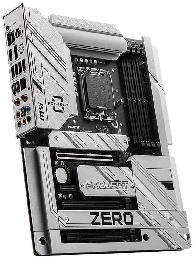 Alt view image 4 of 5 - MSI Z790 PROJECT ZERO Gaming Motherboard, LGA 1700, DDR5 7200+(OC) MHz, 14+1+1 Duet Rail Power, PCIe 5.0, Lightning Gen4 x4 M.2, USB 3.2 Gen 2x2, 6-Layer 2oz PCB, ATX