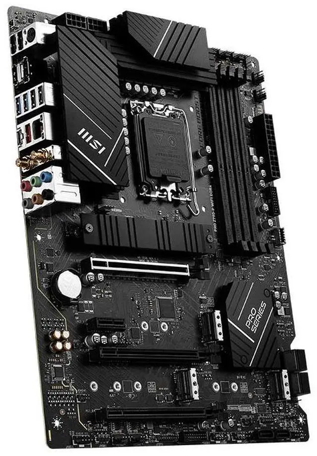 Alt view image 3 of 5 - MSI PRO Z790-P WIFI DDR4 Gaming Motherboard, LGA 1700, DDR4 5333+(OC) MHz, 14+1+1 55A DrMOS, PCIe 5.0, Gen4 x4 M.2, 2.5G LAN, Intel Wi-Fi 6E, USB 3.2 Gen 2x2, ATX