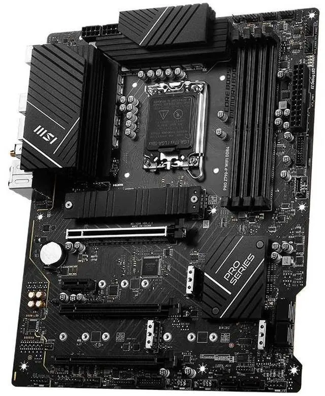 Alt view image 5 of 5 - MSI PRO Z790-P WIFI DDR4 Gaming Motherboard, LGA 1700, DDR4 5333+(OC) MHz, 14+1+1 55A DrMOS, PCIe 5.0, Gen4 x4 M.2, 2.5G LAN, Intel Wi-Fi 6E, USB 3.2 Gen 2x2, ATX