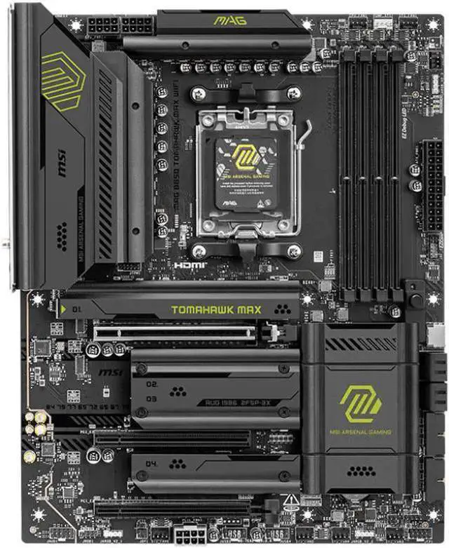 Alt view image 5 of 7 - MSI MAG B850 TOMAHAWK MAX WIFI Motherboard& AMD Ryzen 9 9950X CPU Combo, AM5 - 80A SPS VRM, DDR5 Memory Boost 8400+ MT/s (OC), PCIe 5.0 x16, M.2 Gen5, Wi-Fi 7, 5G LAN