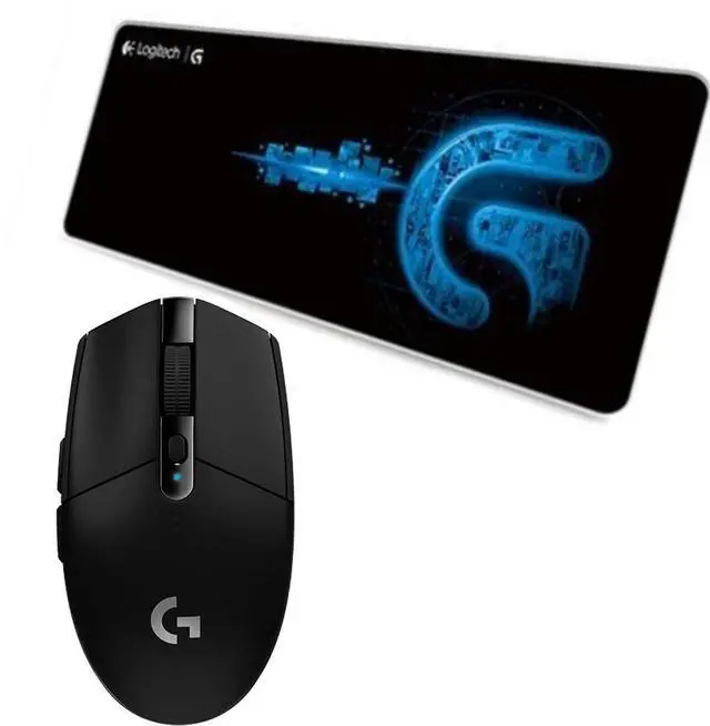 Main image of Logitech (G) G304 Lightweight Wireless Gaming Mouse + DESK MAT F005-3 black blue Fine Surface Mouse Pad Combo, Macro Programming, 12000DPI, Suitable for Small Hands, 70cm*30cm Low Friction, Long Thick