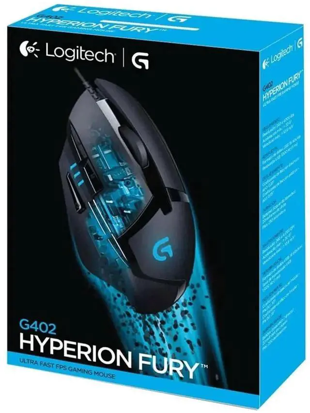 Alt view image 7 of 7 - Logitech (G) G402 Lightweight Wired Gaming Mouse + DESK MAT F005-3 black blue Fine Surface Mouse Pad Combo, Macro Programming, 7200DPI, Suitable for Small Hands, 70cm*30cm Low Friction, Long Thickened