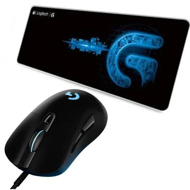 Main image of Logitech (G) G403 HERO Wired Gaming Mouse + DESK MAT F005-3 black blue Fine Surface Mouse Pad Combo, 6 Macro Programmable Buttons, 25600DPI, Suitable for Small Hands, 70cm*30cm Low Friction
