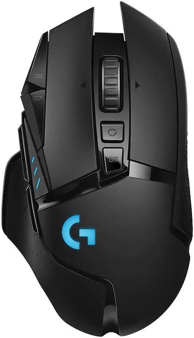 Alt view image 2 of 7 - Logitech G502 LIGHTSPEED Wireless Gaming Mouse + DESK MAT F005-3 black blue Fine Surface Mouse Pad Combo, HERO 16K Sensor, PowerPlay Compatible, Tunable Weights, Lightsync RGB, 70cm*30cm Low Friction,