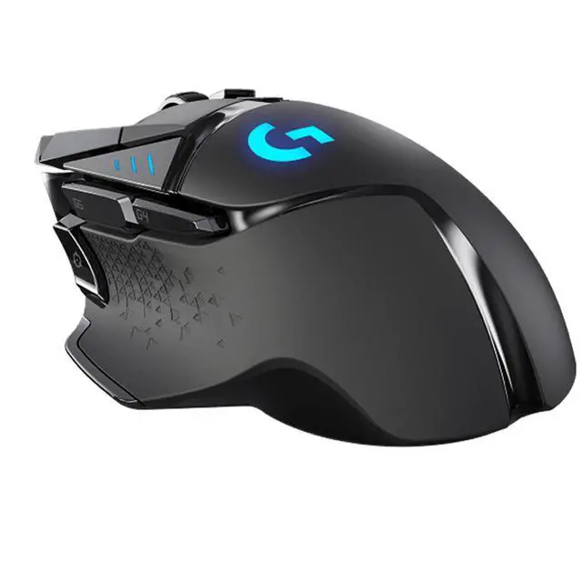 Alt view image 4 of 7 - Logitech G502 LIGHTSPEED Wireless Gaming Mouse + DESK MAT F005-3 black blue Fine Surface Mouse Pad Combo, HERO 16K Sensor, PowerPlay Compatible, Tunable Weights, Lightsync RGB, 80cm*30cm Low Friction,