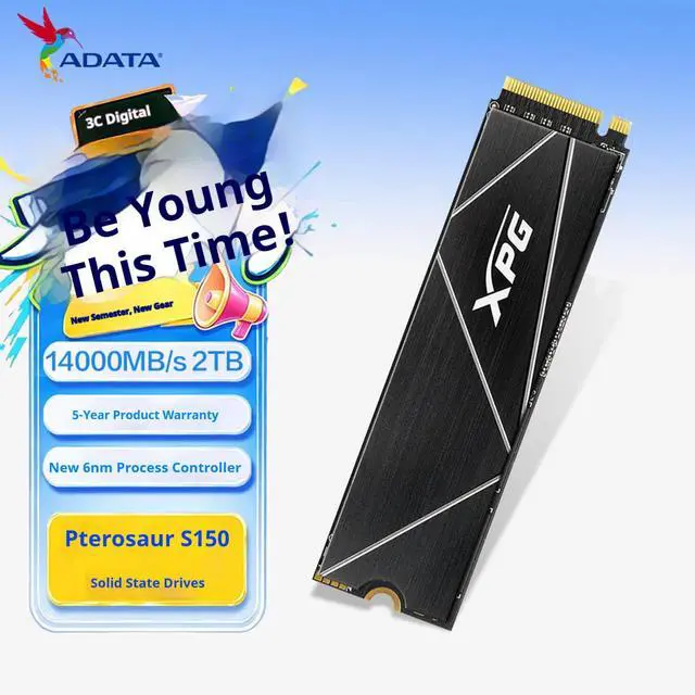 Alt view image 6 of 6 - ADATA XPG S150 2TB PCIe5.0 NVMe M.2 2280 Internal SSD, Up to 14000MB/s Read Speed, TLC 3DNAND, 2GB DRAM Cache