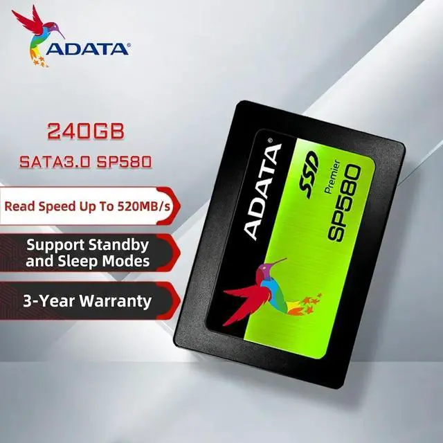 Alt view image 3 of 6 - ADATA Premier SP580 240GB SATA III 2.5" Internal SSD, Up to 520MB/s Read, NoCache Design