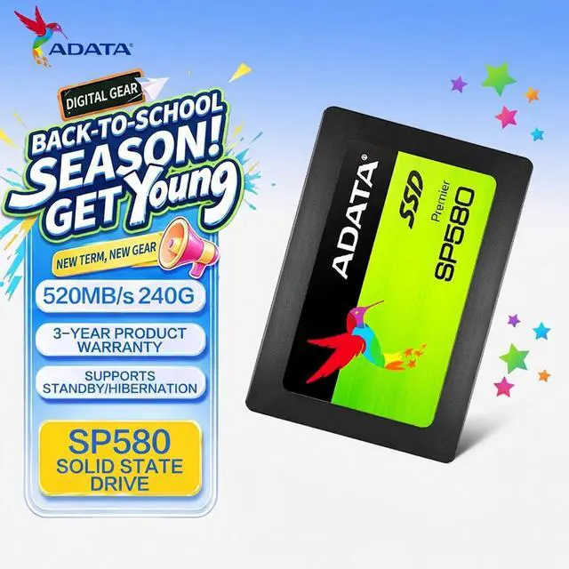 Alt view image 6 of 6 - ADATA Premier SP580 240GB SATA III 2.5" Internal SSD, Up to 520MB/s Read, NoCache Design