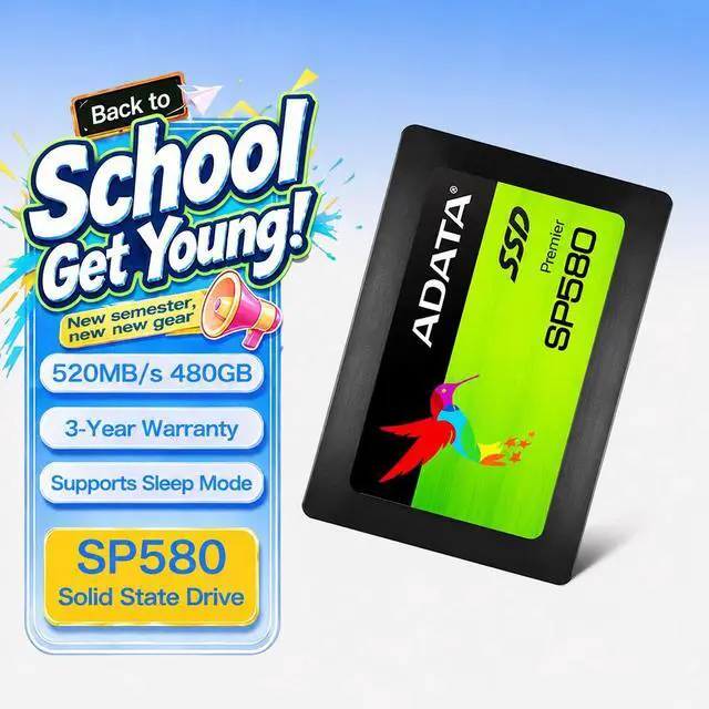 Alt view image 7 of 7 - ADATA Premier SP580 480GB SATA III 2.5" Internal SSD, Up to 520MB/s Read, DRAMless Design