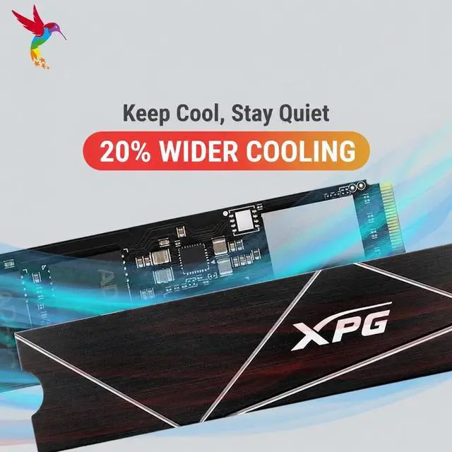 Alt view image 6 of 7 - ADATA XPG S70BLADE 2TB PCIe4.0 NVMe M.2 2280 Internal SSD, 7400MB/s Read, 6800MB/s Write, 2GB DRAM Cache, TLC NAND, PS5 Compatible