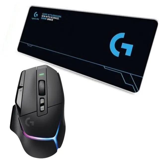 Main image of Logitech G502 X PLUS LIGHTSPEED RGB Mouse + F00515black Fine Surface Pad Combo, LIGHTFORCE Switches, LIGHTSYNC RGB, HERO 25K Sensor, Thickened, NonSlip Backing, Low Friction, 31.5*12*0.2in, 80cm*30