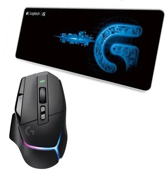 Main image of Logitech G502 X PLUS LIGHTSPEED RGB Mouse + F0053 blackblue Fine Surface Pad Combo, LIGHTFORCE Switches, LIGHTSYNC RGB, HERO 25K Sensor, Thickened, NonSlip Backing, Low Friction, 28*12*0.2in,
